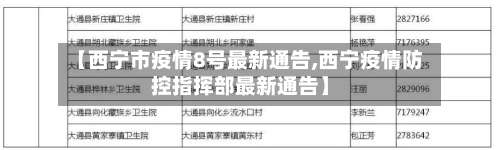 【西宁市疫情8号最新通告,西宁疫情防控指挥部最新通告】-第2张图片