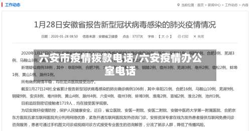 六安市疫情拨款电话/六安疫情办公室电话-第1张图片