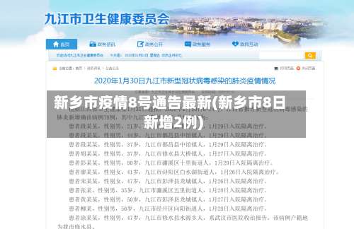 新乡市疫情8号通告最新(新乡市8日新增2例)-第1张图片