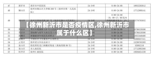 【徐州新沂市是否疫情区,徐州新沂市属于什么区】-第1张图片