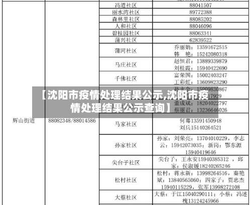 【沈阳市疫情处理结果公示,沈阳市疫情处理结果公示查询】-第1张图片