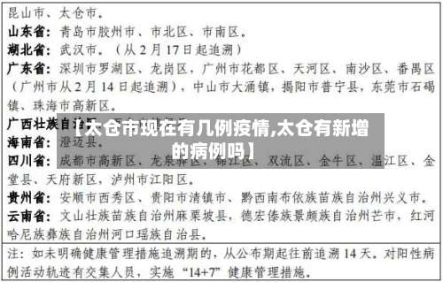 【太仓市现在有几例疫情,太仓有新增的病例吗】-第1张图片