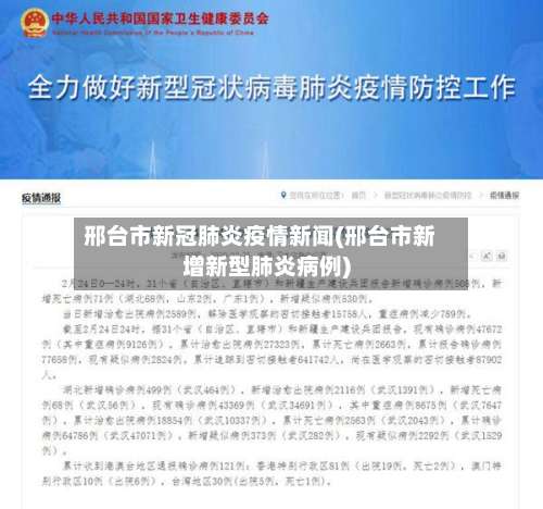 邢台市新冠肺炎疫情新闻(邢台市新增新型肺炎病例)-第1张图片