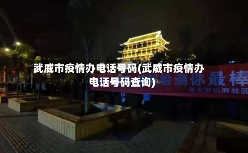 武威市疫情办电话号码(武威市疫情办电话号码查询)-第1张图片