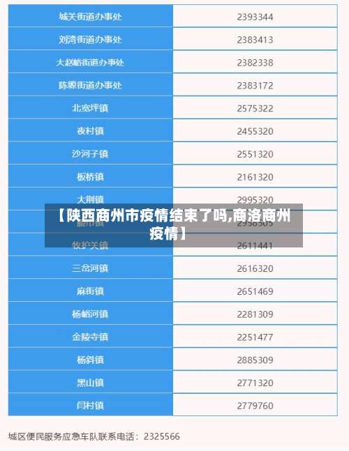 【陕西商州市疫情结束了吗,商洛商州疫情】-第3张图片